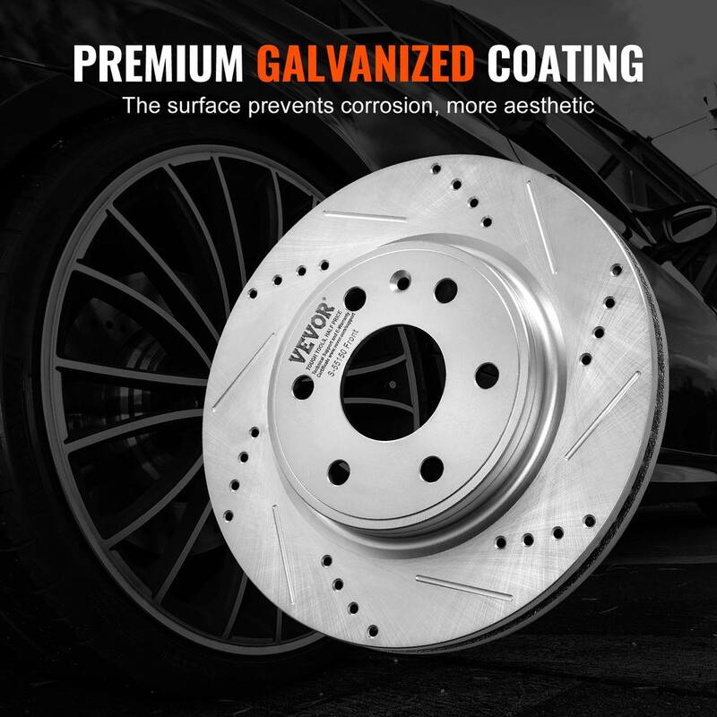 VEVOR Front Brake Kit Compatible with 2007-2017 Chevy Traverse, Buick Enclave, GMC Acadia, Saturn Outlook,Drilled Brake Rotors - QCCCPTZTRAVEMZKYOV0