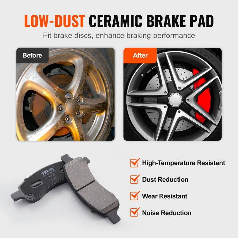 VEVOR Front Brake Kit Compatible with 2007-2017 Chevy Traverse, Buick Enclave, GMC Acadia, Saturn Outlook,Drilled Brake Rotors - QCCCPTZTRAVEMZKYOV0