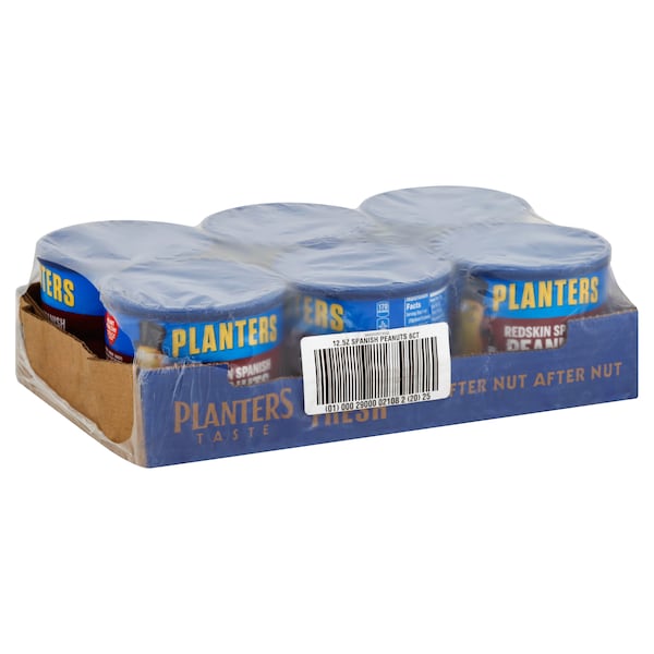 Cacahuates españoles Planters en lata de 12.5 oz, paquete de 6 - 00029000021082