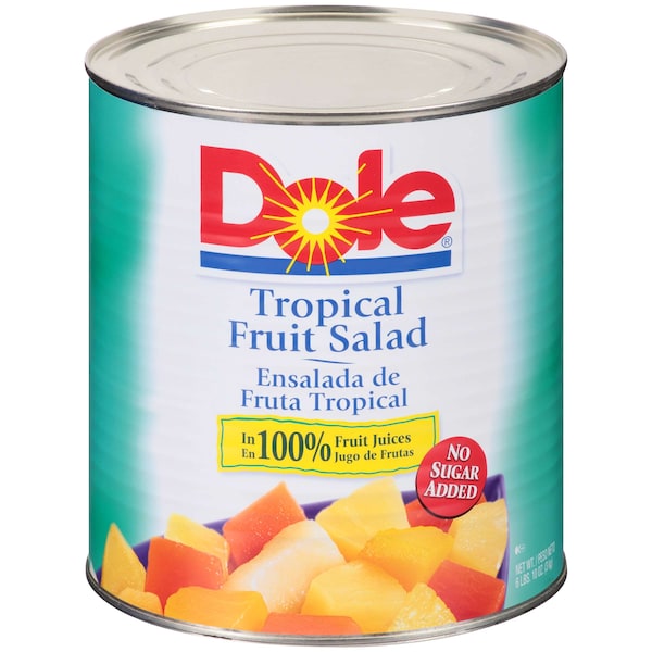 Dole Dole Ensalada de frutas tropicales en jugo al 100% #10 lata, PK6 - 09060