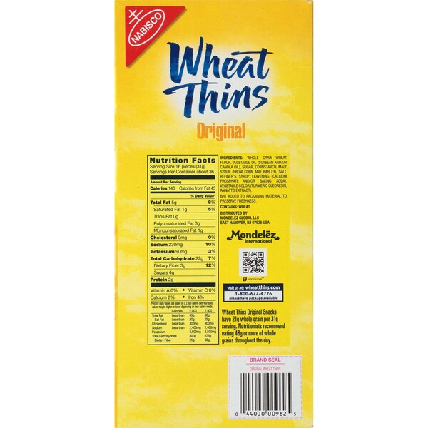 Galletas Wheat Thins Nabisco en Supercarton de 2.5 libras, paquete de 4 - 00962.