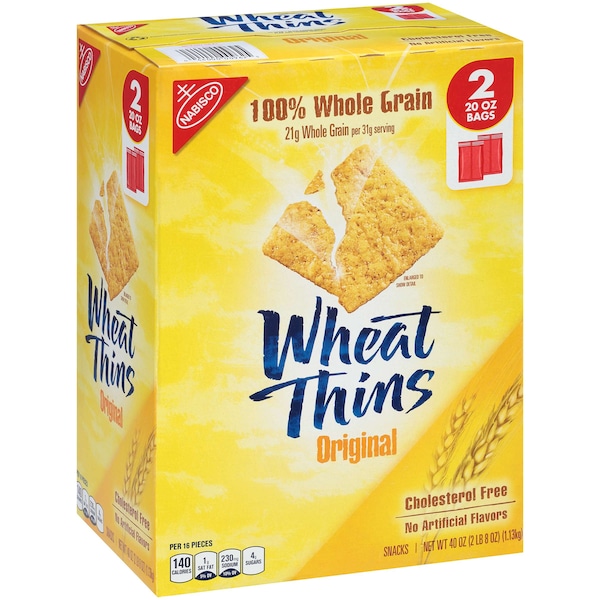 Galletas Wheat Thins Nabisco en Supercarton de 2.5 libras, paquete de 4 - 00962.