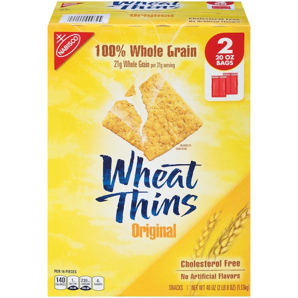 Galletas Wheat Thins Nabisco en Supercarton de 2.5 libras, paquete de 4 - 00962.