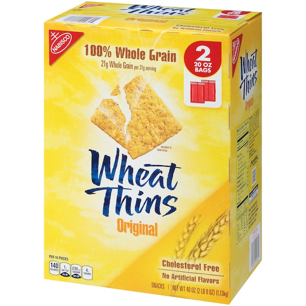 Galletas Wheat Thins Nabisco en Supercarton de 2.5 libras, paquete de 4 - 00962.