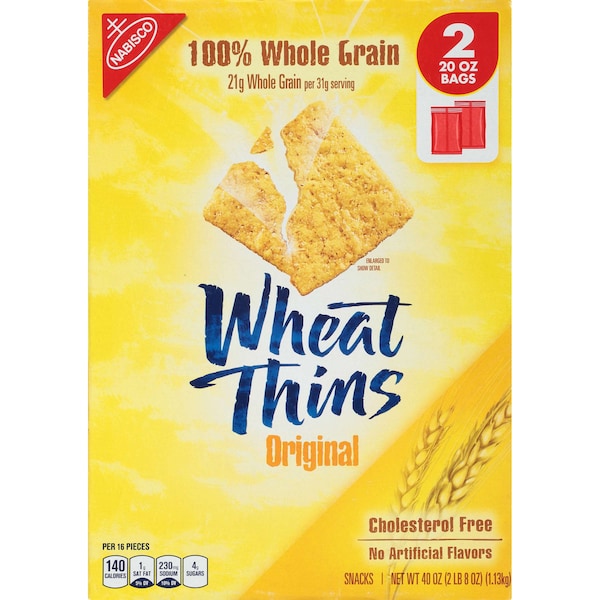 Galletas Wheat Thins Nabisco en Supercarton de 2.5 libras, paquete de 4 - 00962.