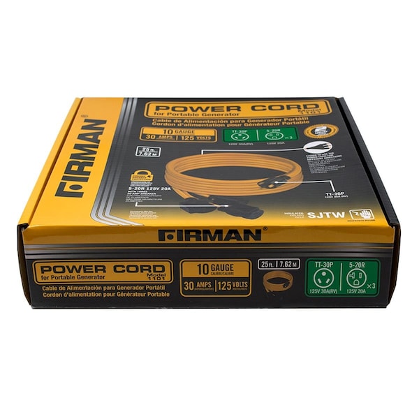 Firman 30A Generator Power Cord - TT-30P to 3x5-20R - FI460554