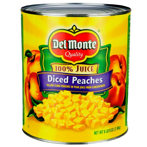 Del Monte Duraznos Amarillos Picados Light Empacados en Jugo de Pera 105 oz., Paquete de 6 - 2001683