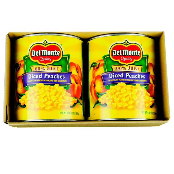 Del Monte Duraznos Amarillos Picados Light Empacados en Jugo de Pera 105 oz., Paquete de 6 - 2001683