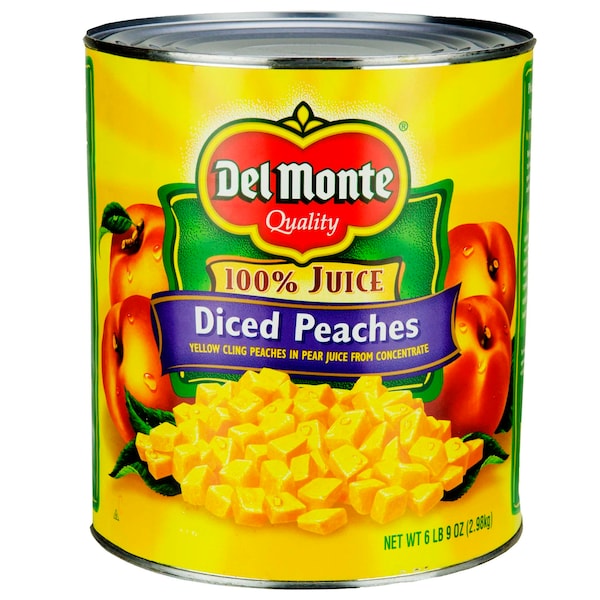 Del Monte Duraznos Amarillos Picados Light Empacados en Jugo de Pera 105 oz., Paquete de 6 - 2001683