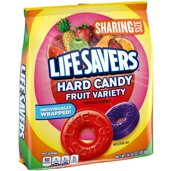Life Savers Lifesavers Dulce Duro de Frutas en Bolsa Stand Up de 14.5 oz, Paquete de 6 - 401587