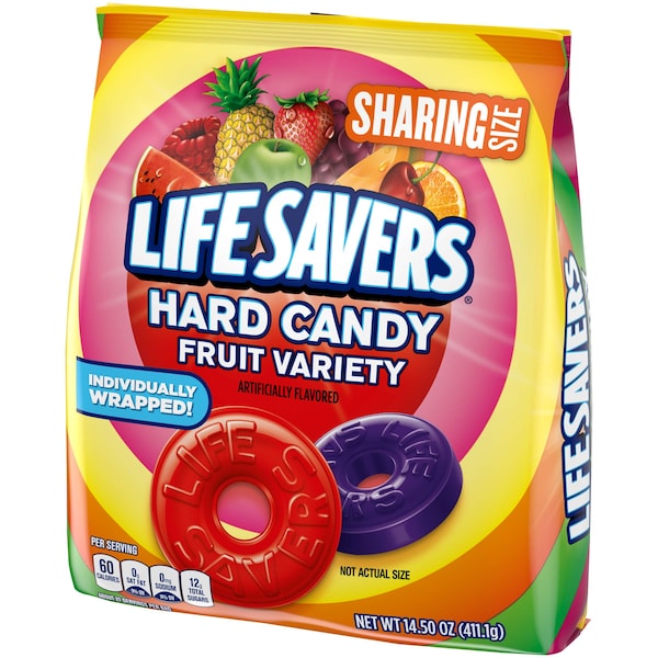 Life Savers Lifesavers Dulce Duro de Frutas en Bolsa Stand Up de 14.5 oz, Paquete de 6 - 401587