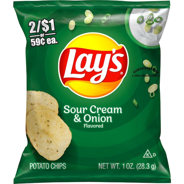 Papas Lay's Lay's Sabor Crema Agria y Cebolla 1 oz., PK104 - 11054