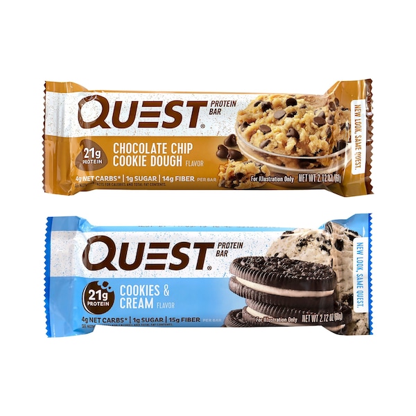 Paquete de Valor de Barra de Proteína Quest, Galleta con Chispas de Chocolate, Galletas y Crema, Barra de 2.12 oz, Paquete de 14 unidades - 849