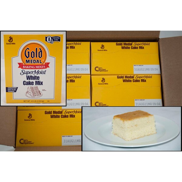 Mezcla para pastel Supermoist Gold Medal Súper Húmedo Blanco 4.5lbs, Paquete de 6 - 16000-12219