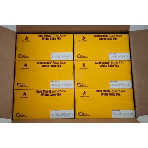 Mezcla para pastel Supermoist Gold Medal Súper Húmedo Blanco 4.5lbs, Paquete de 6 - 16000-12219