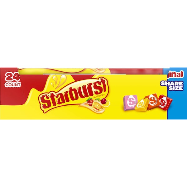 Starburst Original Tamaño Compartir Dulces de Caramelo Masticables de Frutas 3.45 oz., 144 piezas - 108379