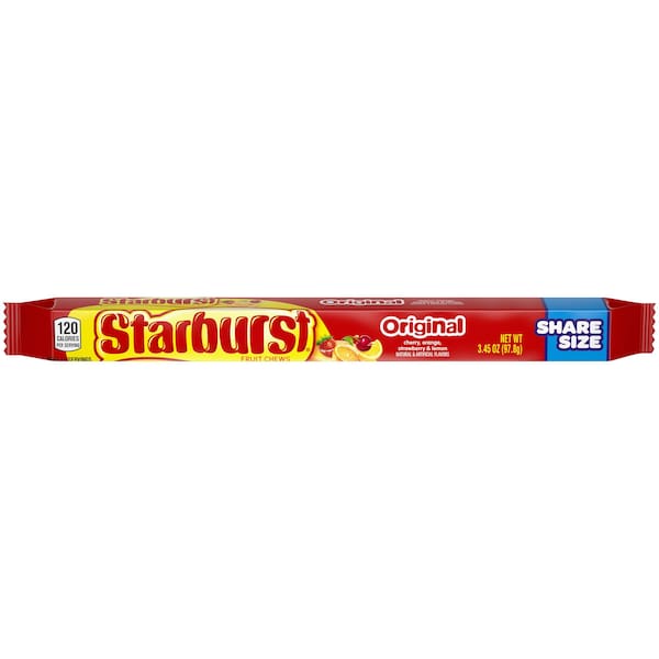 Starburst Original Tamaño Compartir Dulces de Caramelo Masticables de Frutas 3.45 oz., 144 piezas - 108379