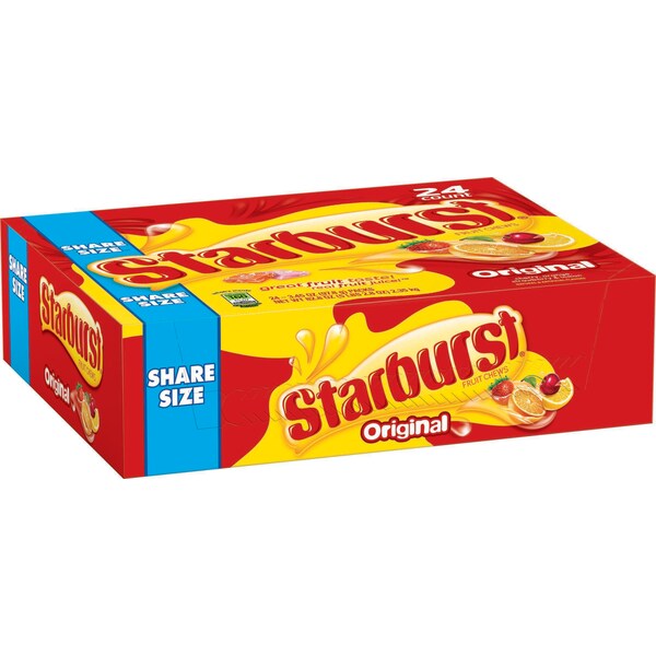Starburst Original Tamaño Compartir Dulces de Caramelo Masticables de Frutas 3.45 oz., 144 piezas - 108379