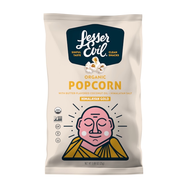 Palomitas orgánicas Lesserevil Himalayan Gold 0.88 oz., paquete de 18 unidades - 0692