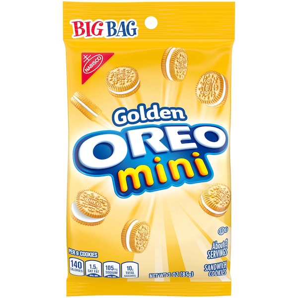 Golden Oreo 3 oz. Mini Golden Oreo Big Bag, PK12 - 05231
Oreo Dorado de 3 oz. Mini Oreo Dorado Bolsa Grande, PK12 - 05231