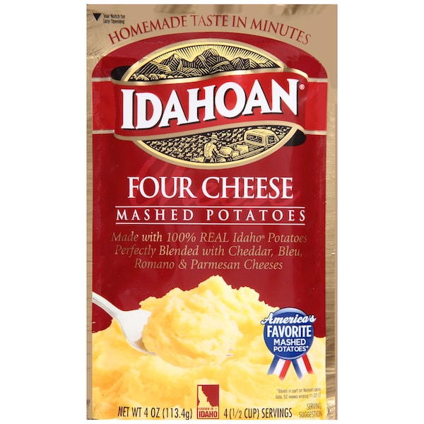 Alimentos Idahoan Puré de Papa de Cuatro Quesos de 4 oz., 12 Paquetes - 2970002145