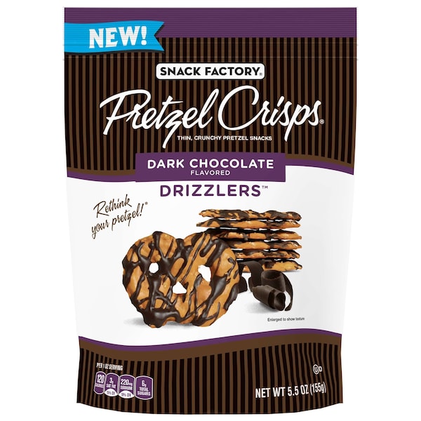 Fábrica de bocadillos Drizzlers Chocolate Oscuro 5.5 oz., Paquete con 12 - 112674