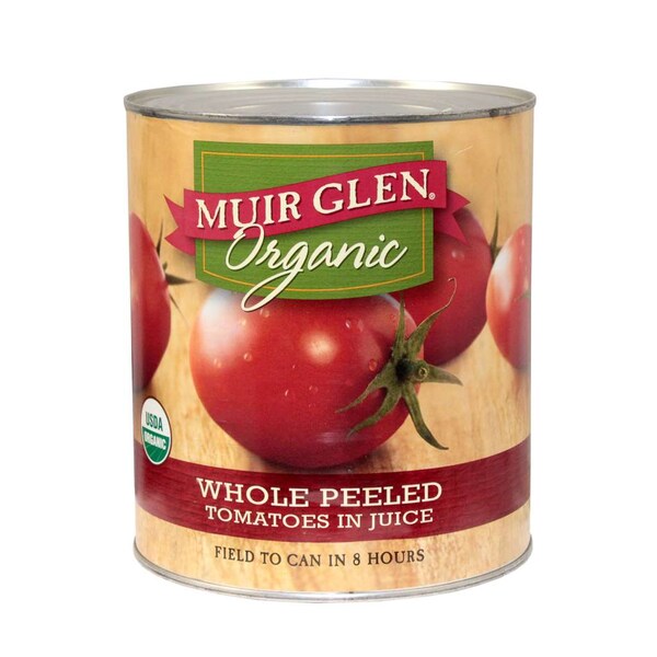 Muir Glen Tomates Orgánicos Enteros Pelados 102 oz, Paquete de 6 - 725342-26014