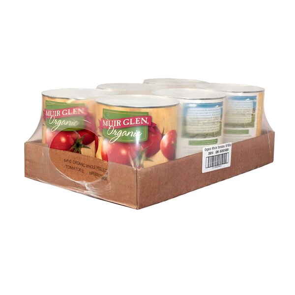 Muir Glen Tomates Orgánicos Enteros Pelados 102 oz, Paquete de 6 - 725342-26014