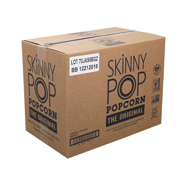 Skinnypop Palomitas de Maíz de 100 Calorías en Bolsas Originales de .65 oz., Paquete de 30 - 1054015
