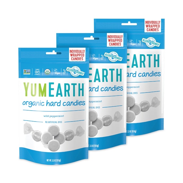 Yumearth Dulces Orgánicos de Menta Salvaje, Duros, 33 oz por Bolsa, PAQ3, 3PK - 193