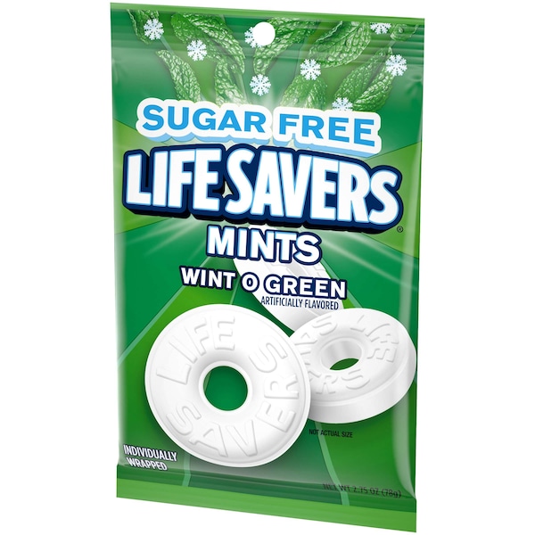 Salvavidas Life Savers Sin Azúcar Wintergreen 2.75 oz., Paquete de 12 - 384717