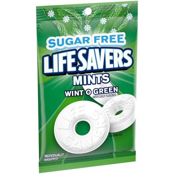 Salvavidas Life Savers Sin Azúcar Wintergreen 2.75 oz., Paquete de 12 - 384717