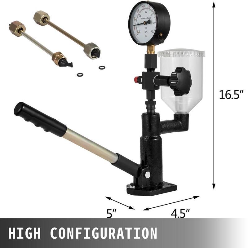 VEVOR Diesel Fuel Injector Tester 400Bar 6000PSI Diesel Injector Nozzle Tester with Dual Scale Gauge to Adjust Nozzle Pressure - CYJPYZJYQ00000001V0