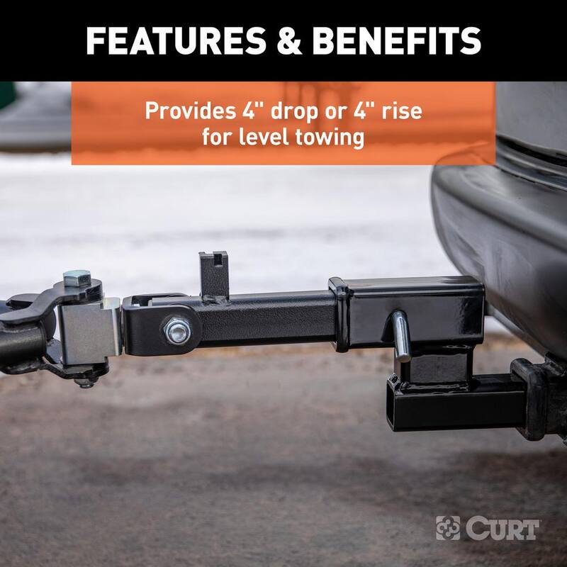 CURT Receiver Hitch Adapter (2 in. Shank 4 in. Drop 7,500 lbs.) - 45798