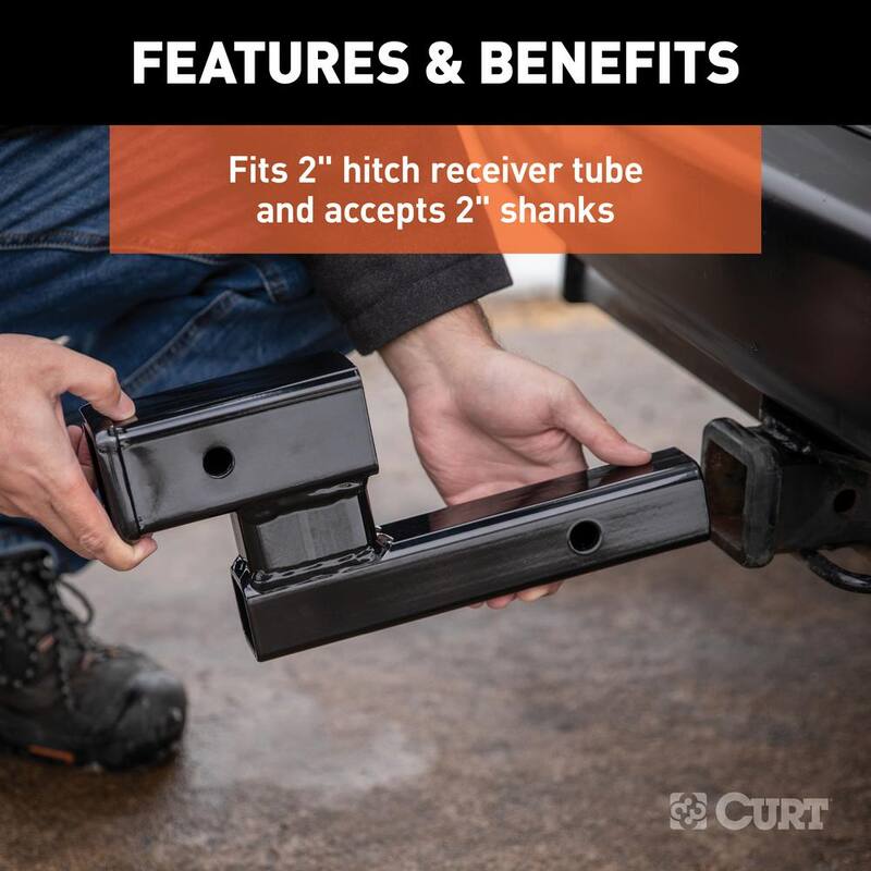 CURT Receiver Hitch Adapter (2 in. Shank 4 in. Drop 7,500 lbs.) - 45798