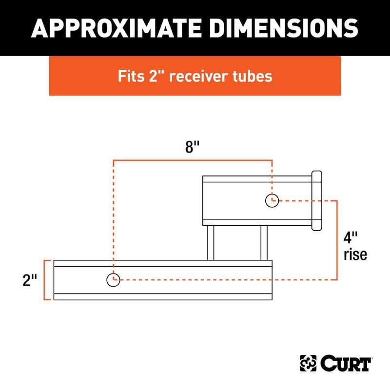 CURT Receiver Hitch Adapter (2 in. Shank 4 in. Drop 7,500 lbs.) - 45798