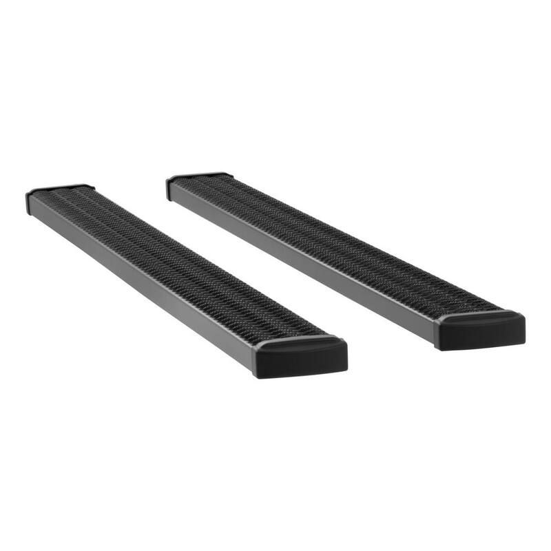 Luverne Grip Step Black Aluminum 88-In Wheel to Wheel Running Boards, Select Chevrolet Silverado, GMC Sierra 1500, 2500, 3500 - 415088-401117