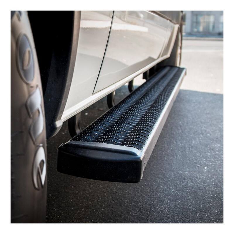 Luverne Grip Step Black Aluminum 88-In Wheel to Wheel Running Boards, Select Chevrolet Silverado, GMC Sierra 1500, 2500, 3500 - 415088-401117