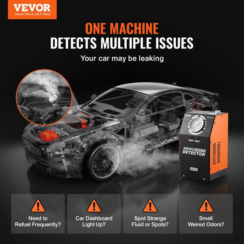VEVOR Automotive Smoke Machine Leak Detector, EVAP Leak Tester Built-in Air Pump,Built-in Air Pump Testing 2 Detection Modes - YWCLYLSDQBWLY0241V9