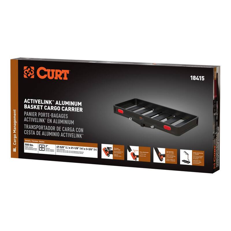CURT ActiveLink 49 in. x 22 in. Aluminum Hitch Cargo Carrier - 18415