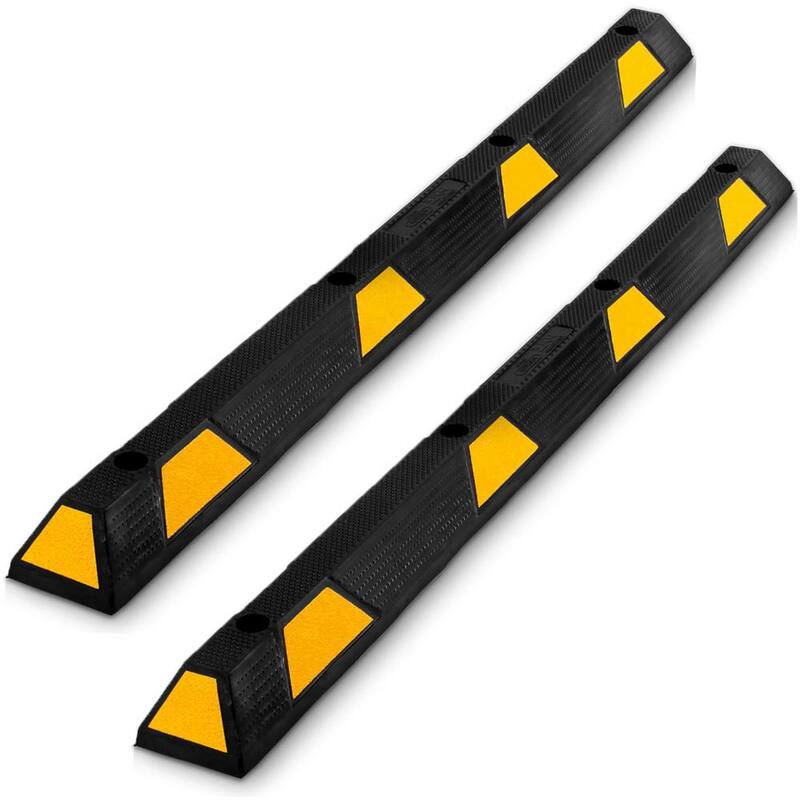 Pyle PCRSTP14 72" Car/Truck Vehicle Driveway Parking Wheel Stop Block (2 Pack) - 2 x PCRSTP14