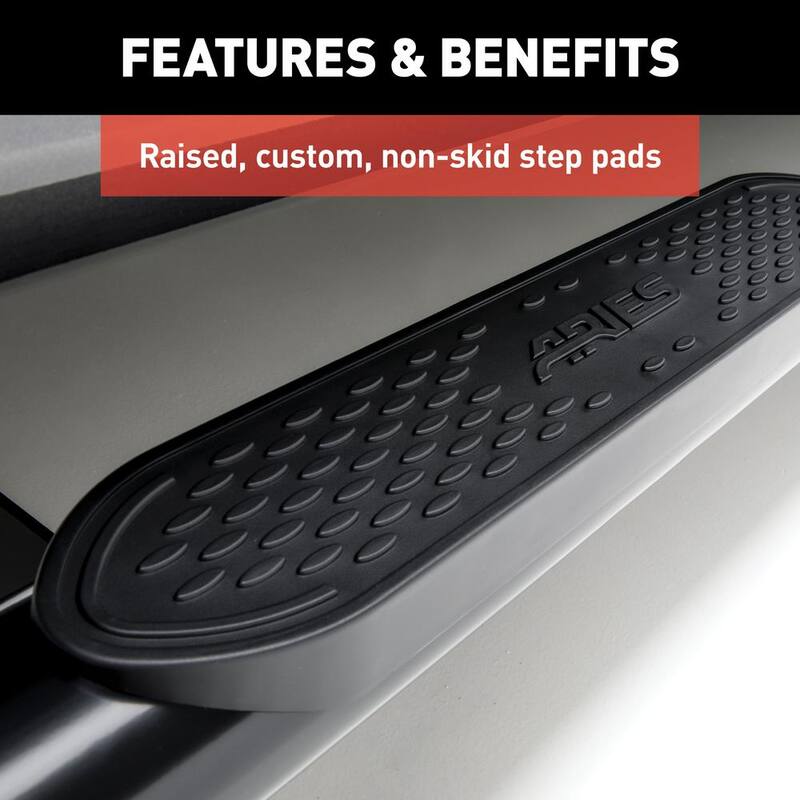 Aries 4-Inch Oval Black Steel Nerf Bars, Select Chevrolet Silverado, GMC Sierra 1500 Extended Cab - S224054