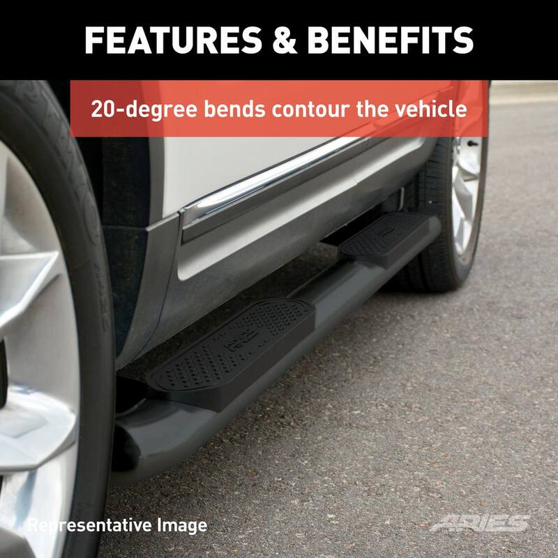 Aries 4-Inch Oval Black Steel Nerf Bars, Select Chevrolet Silverado, GMC Sierra 1500 Extended Cab - S224054