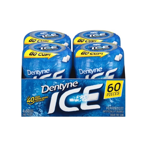 Chicle Dentyne con sabor a menta en taza para llevar de 60 piezas, paquete de 24 - 31052