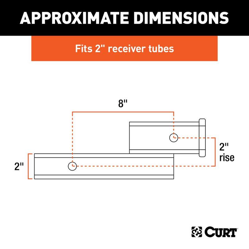 CURT Receiver Hitch Adapter (2 in. Shank 2 in. Drop 7,500 lbs.) - 45797