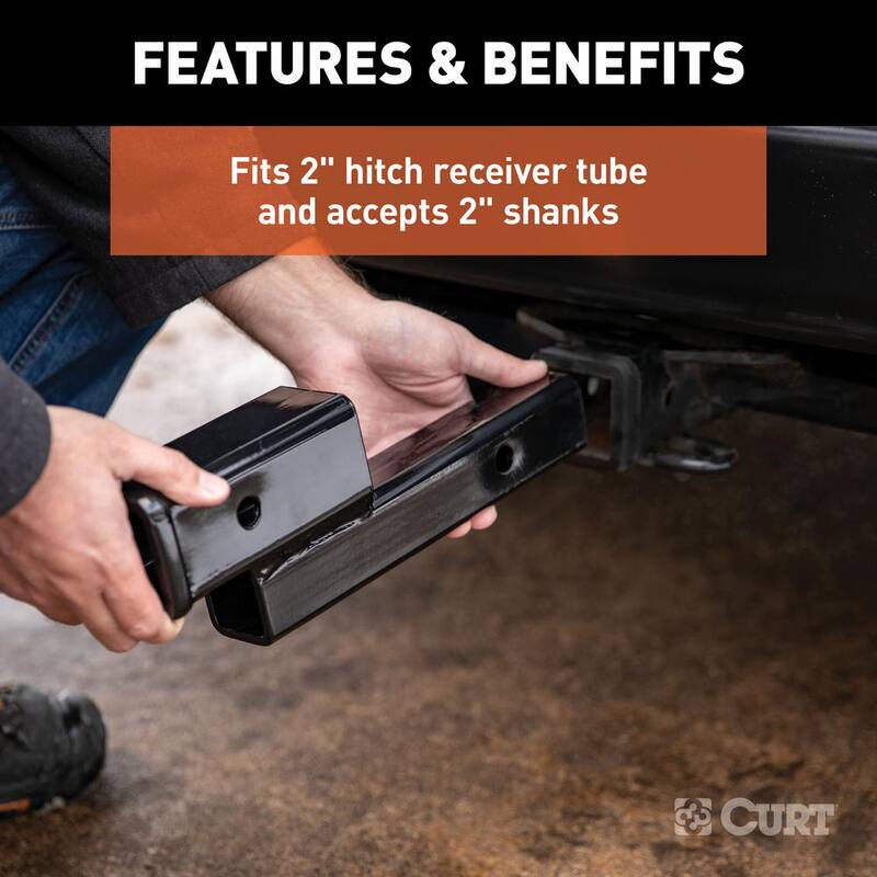 CURT Receiver Hitch Adapter (2 in. Shank 2 in. Drop 7,500 lbs.) - 45797