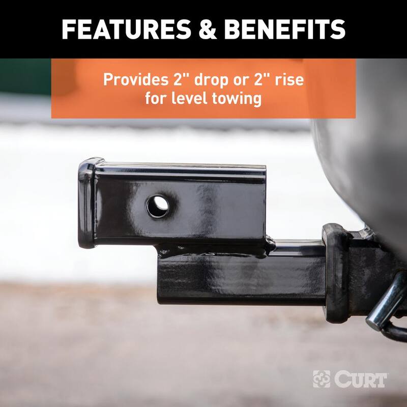 CURT Receiver Hitch Adapter (2 in. Shank 2 in. Drop 7,500 lbs.) - 45797
