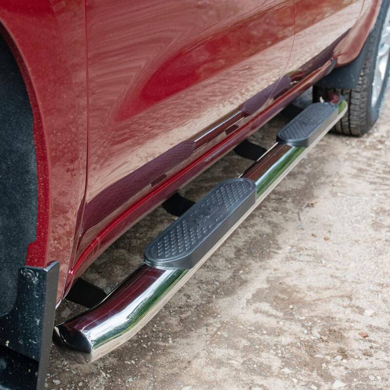 Aries 4-Inch Oval Polished Stainless Steel Nerf Bars, Select Chevrolet Silverado, GMC Sierra 1500 Extended Cab - S224054-2