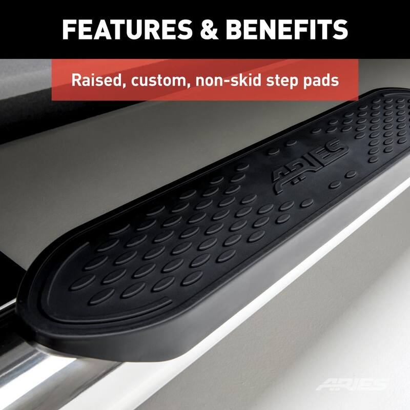 Aries 4-Inch Oval Polished Stainless Steel Nerf Bars, Select Chevrolet Silverado, GMC Sierra 1500 Extended Cab - S224054-2