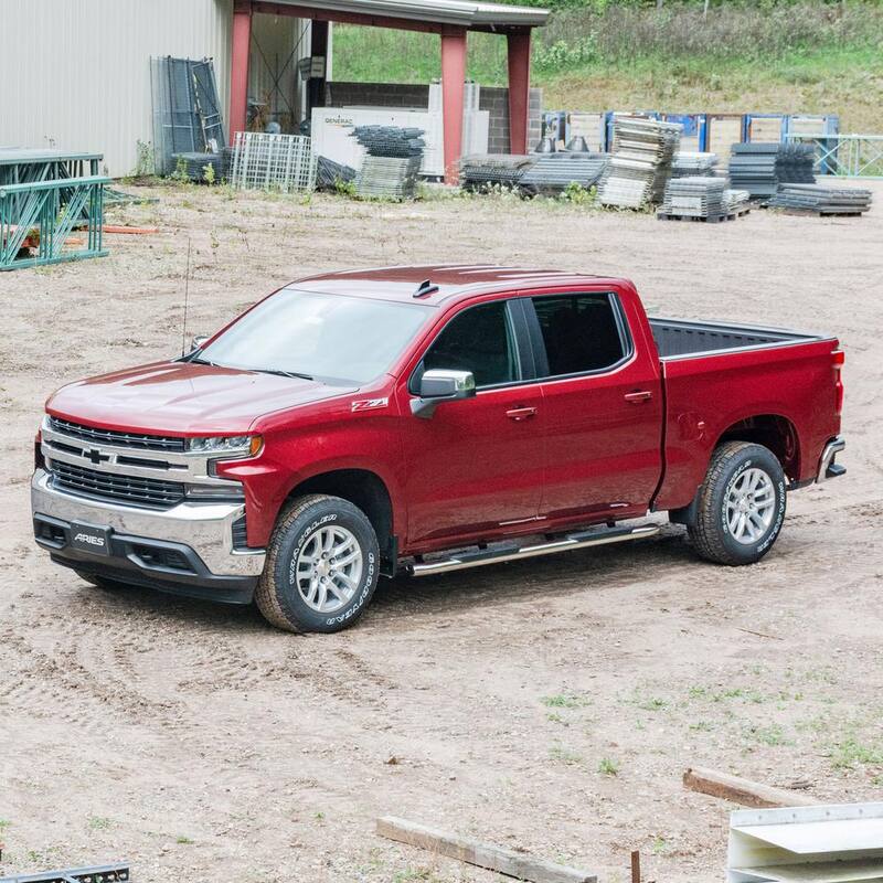 Aries 4-Inch Oval Polished Stainless Steel Nerf Bars, Select Chevrolet Silverado, GMC Sierra 1500 Extended Cab - S224054-2